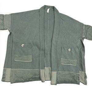 MarlaWynne Textured Knit Cardigan in Sage Size Large